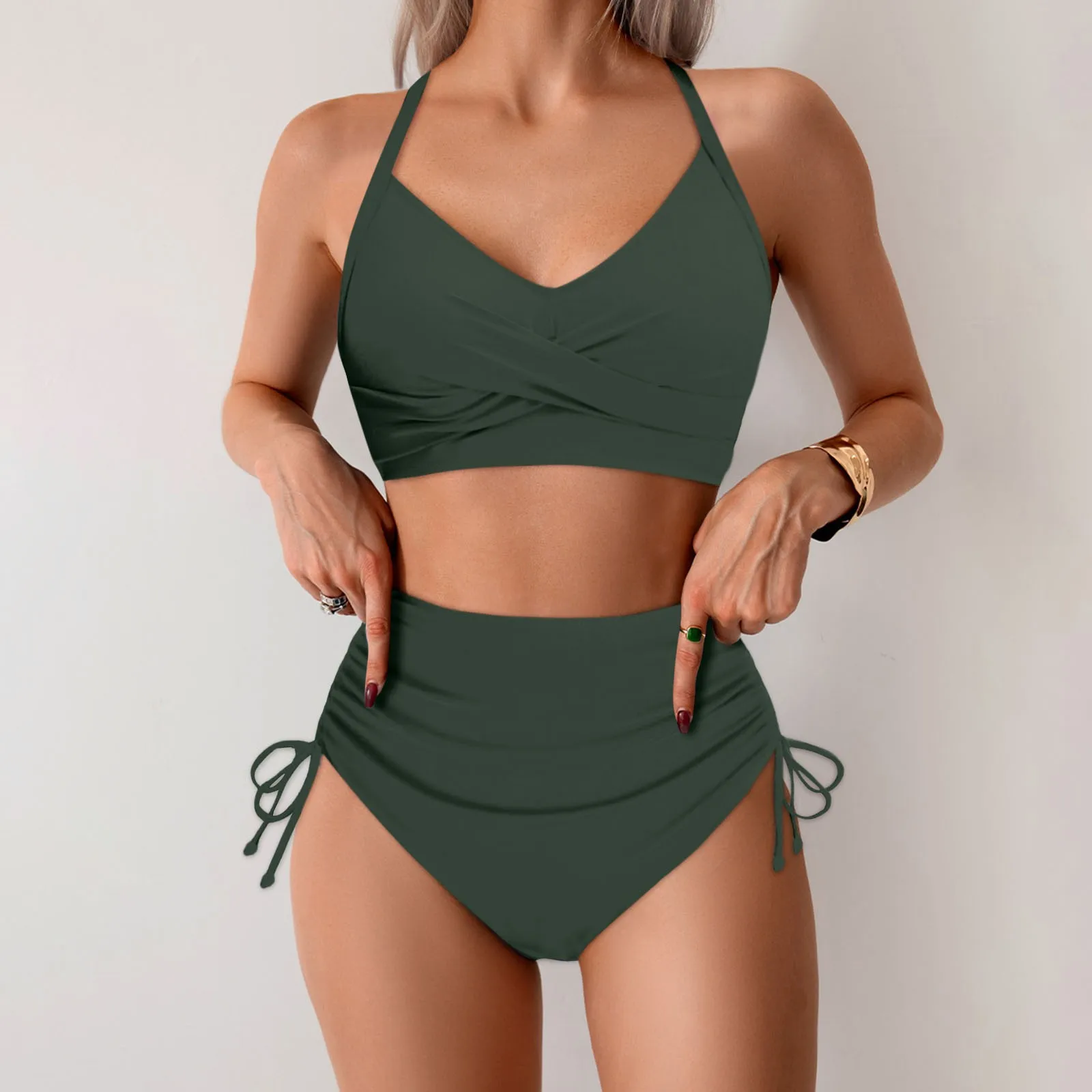 Push Up One Piece Swimsuit Women 2023 Cut Out Swimwear Female High Waist Beachwear XL Halter Monokini Women Swimsuit One Piece