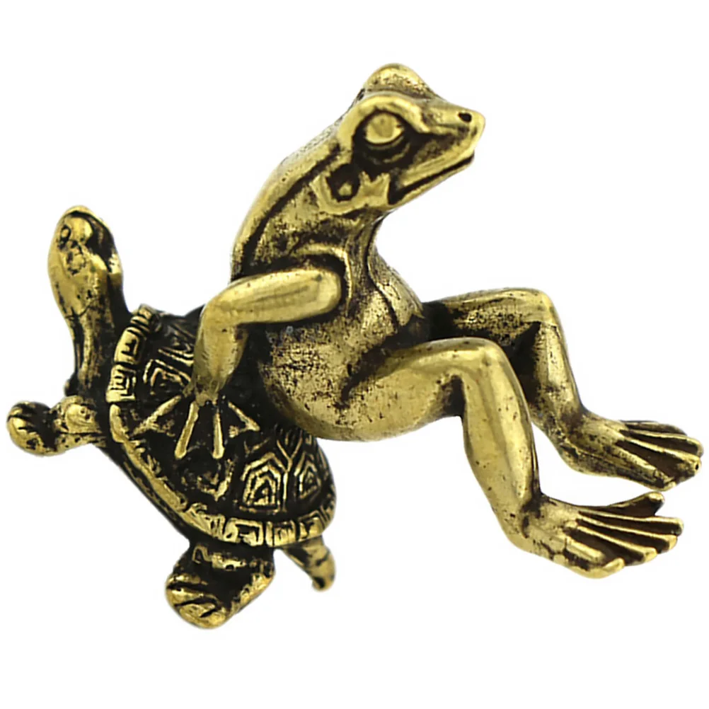 

Copper Turtle Frog Figurine Retro Home Decor Statue H crafted Adornment Vintage nament Creative Desktop Decorative Piece