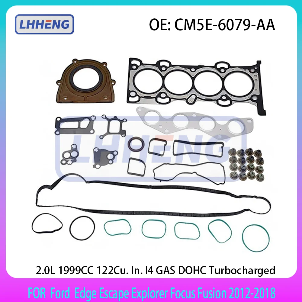 Full Gasket Set For Ford Focus Fusion Taurus Edge Escape Mustang Lincoln MKC MKT MKZ 2.0T L4 EcoBoost HS54997 2012-2018