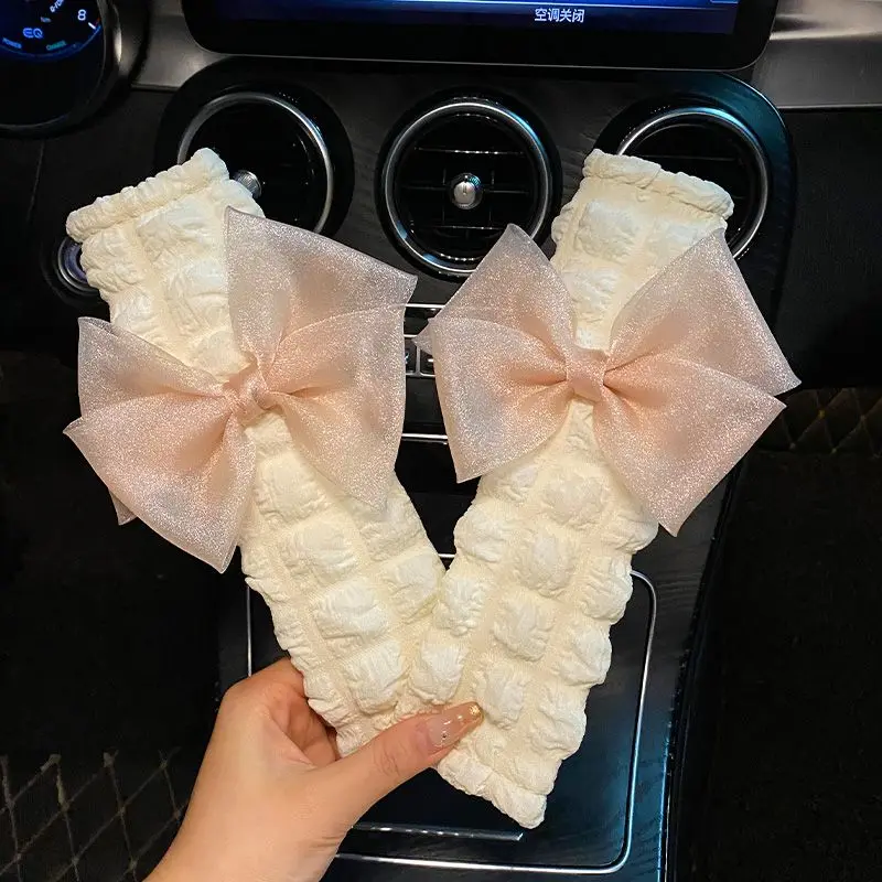 

Summer New Car Seat Belt Shoulder Cover with Bow Knot Universal Vehicle Decoration Supplies for Women Car Accessories Interior