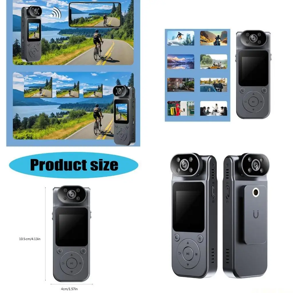 

E56B L19 Body Worn Camera 1080P High Resolution with Back and Rotatable Lens