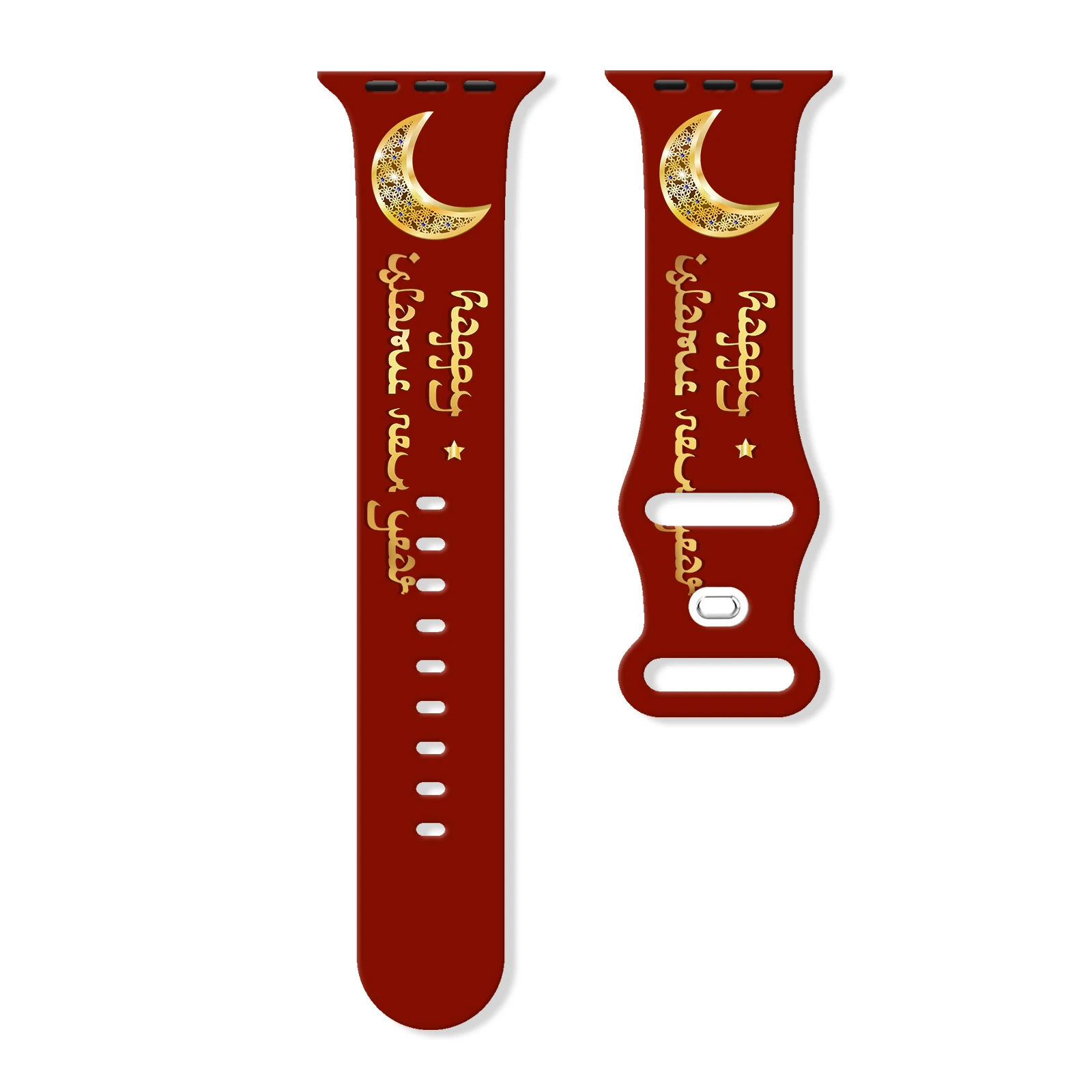 

Ramadan Festival printed watch strap for Apple Watch11 10 9 8 7Silicone Band Replaceable Bracelet for iWatch 46mm 44mm 42mm 41mm
