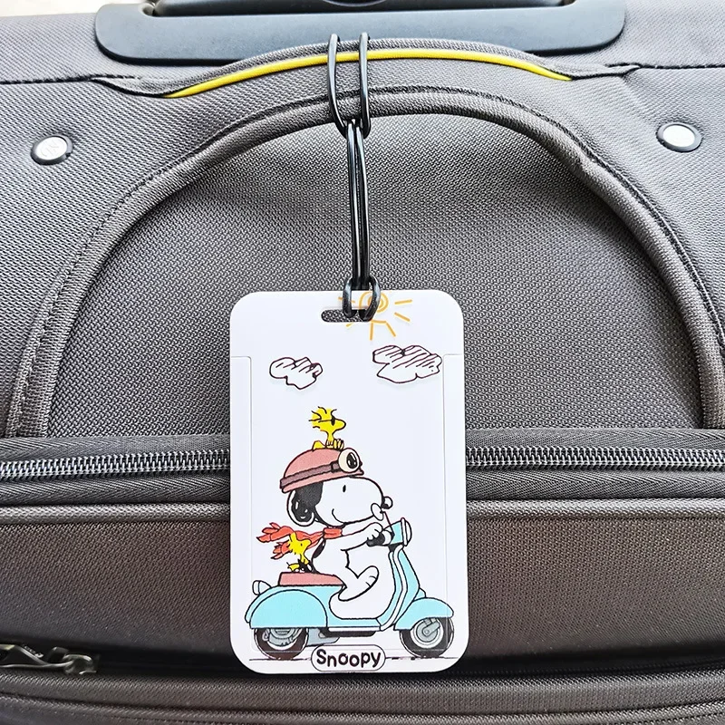 1PC Snoopy Portable Luggage Tag Cute Suitcase Identifier Label Baggage Board Bag Tag Name ID Address Holder Travel Passport Card