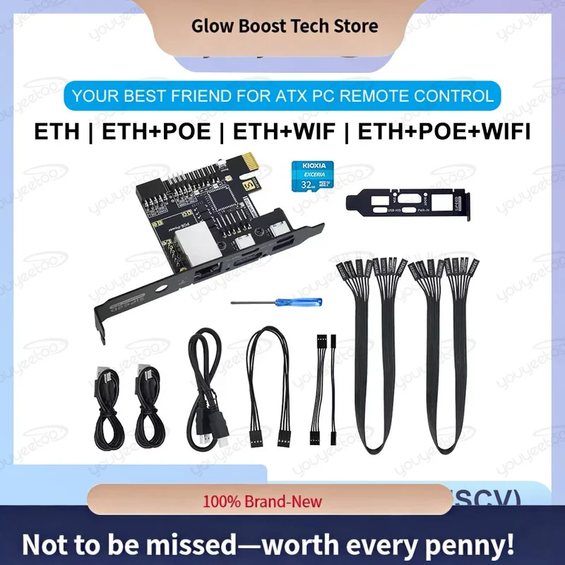 

Glow Sipeed NanoKVM-PCIe IP-KVM Remote Control Operations Maintenance Server PCIe ETH,POE,WIFI RISC-V Collaborative O