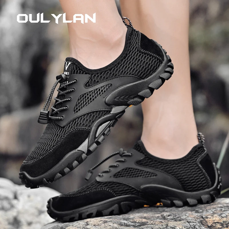 

Oulylan Men's Water Shoes Casual Walking Mesh Breathable Outdoor Professional Non-Slip Durable Wading Sports Climbing Shoes