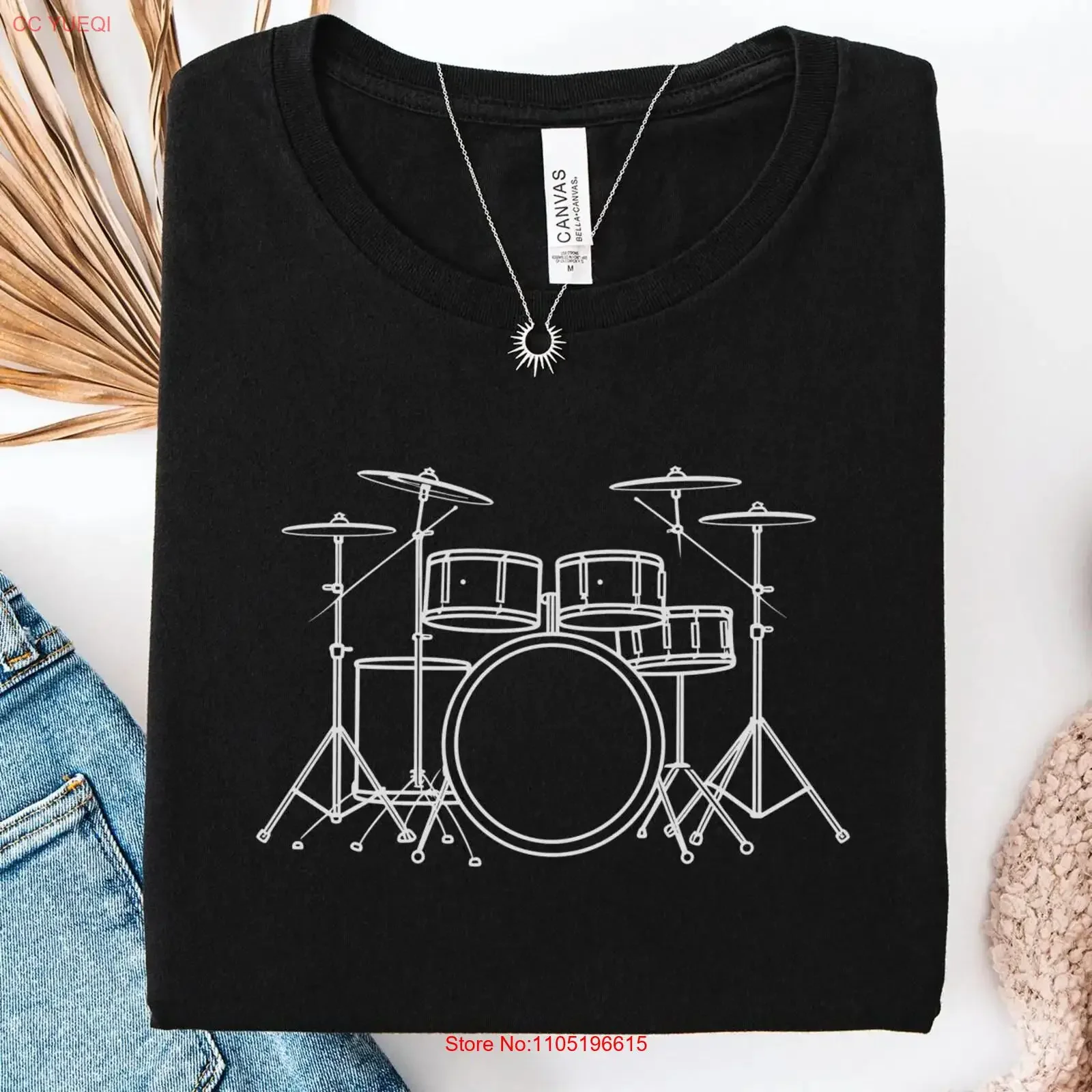 مجموعة طبلة مخطط تي شيرت الحد الأدنى الطبال الموسيقى عاشق قرع أداة الفرقة ممارسة الملابس خمر غسلها الموضة