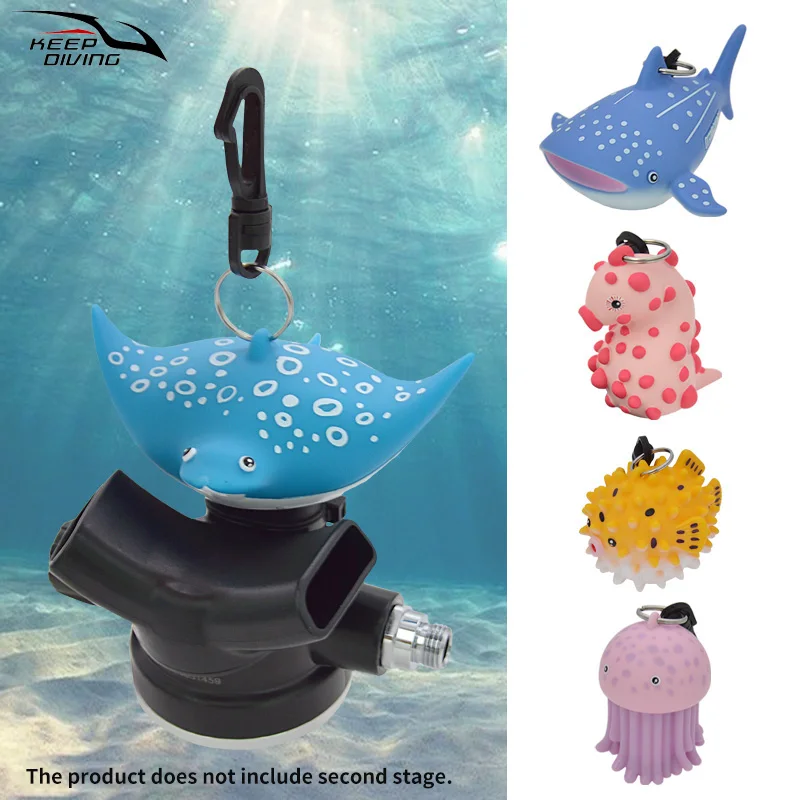 1 PCS Cartoon Fish Scuba Dive Mouthpiece Dustproof Cover Regulator Holder With Clip Octopus Second Stage Protective Accessories