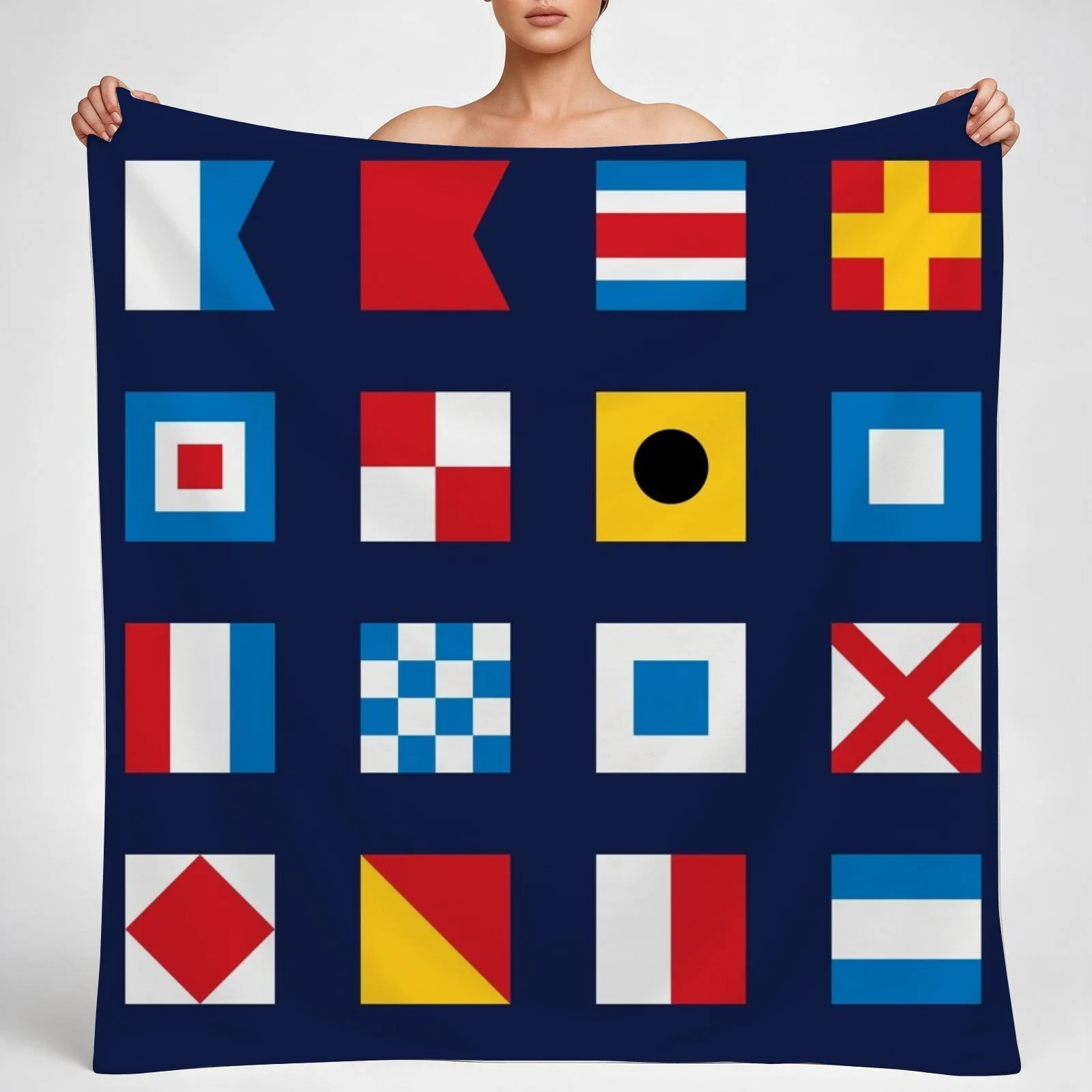 Nautical flags, sailing, Maritime signal flags Throw Blanket couch cozy soft plush fuzzy picnic outdoor blanket