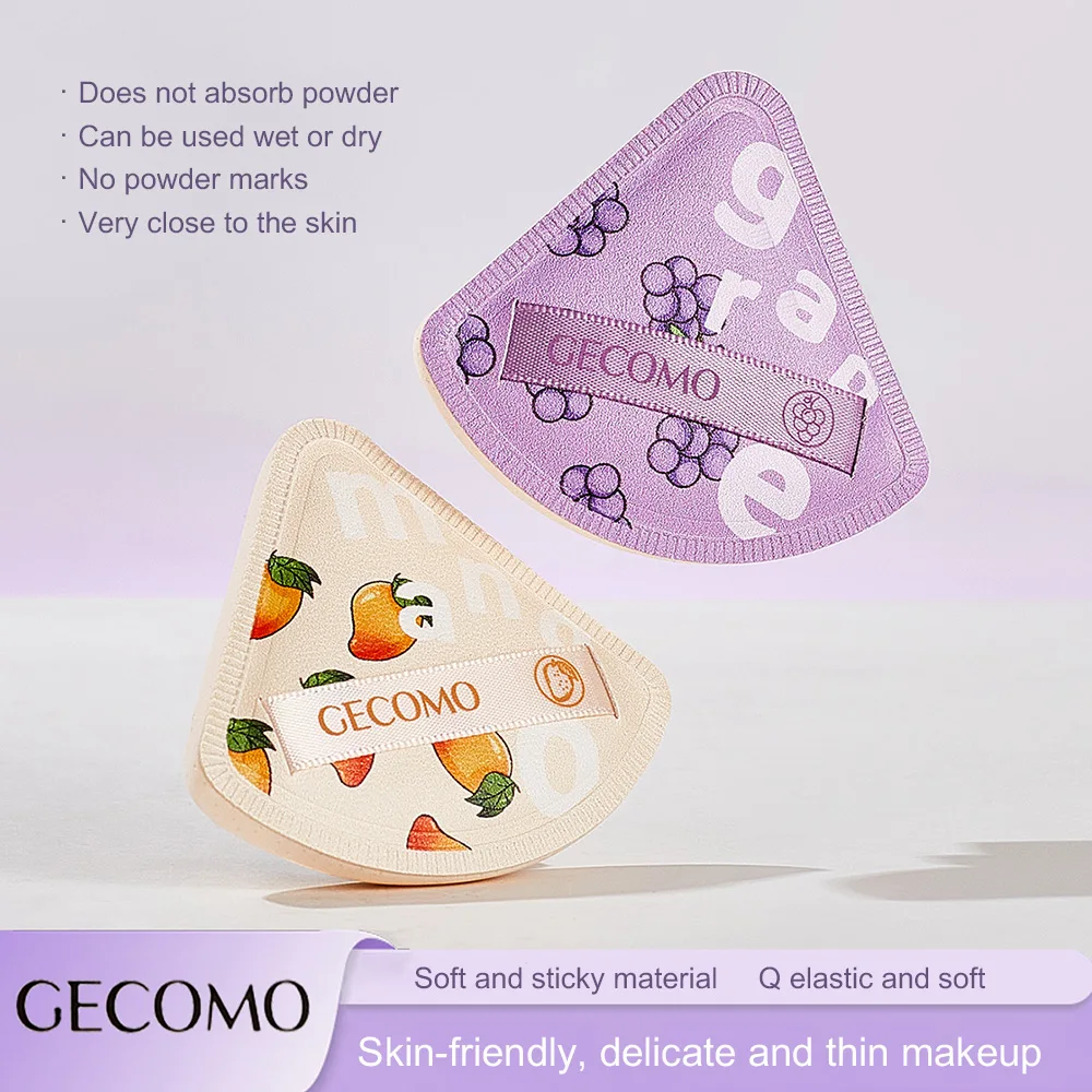 Bouffée de poudre de raisin charnue triangulaire, sèche et humide, double usage, coussin d'air doux pour la peau, cosmétique, éponge de fond de teint