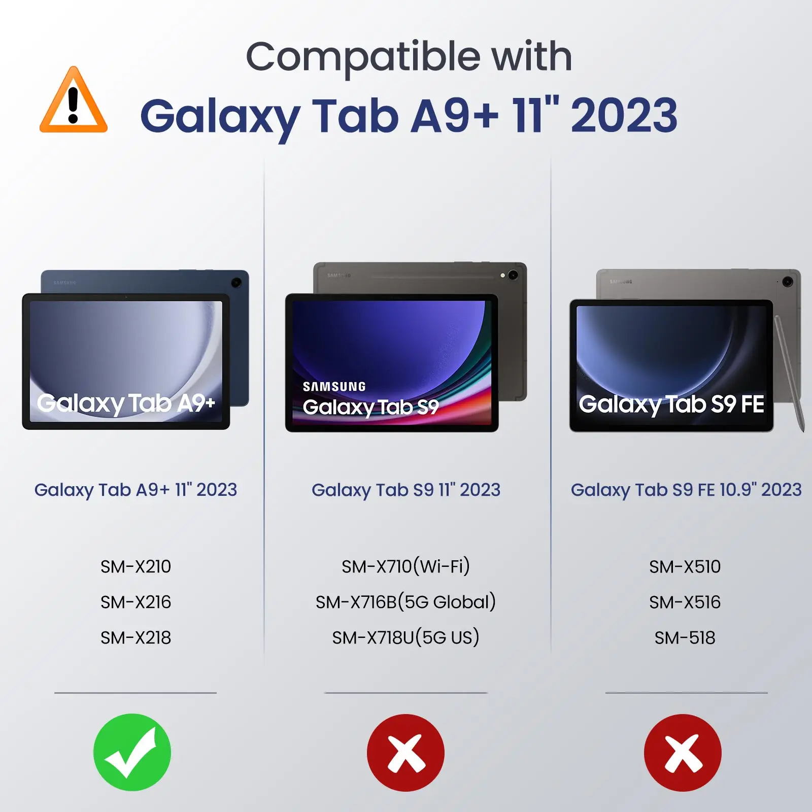 Case For Samsung Galaxy Tab A9 Plus 11-Inch 2023 (SM-X210/X216/X218),Shockproof Full Body Rugged Stand Back Cover Built-in