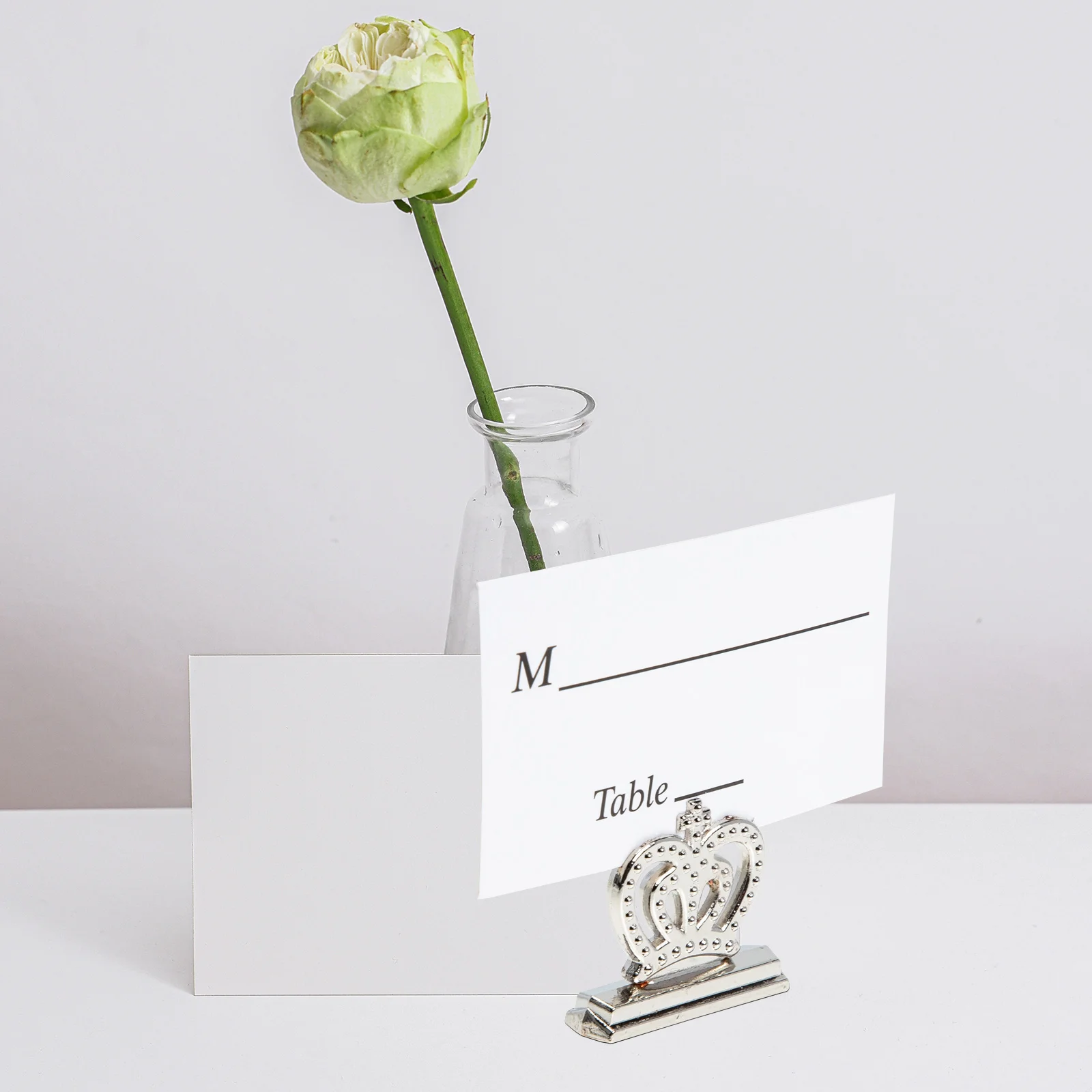 

3 Pcs Crown Photo Clips Alloy Wedding Party Decorations Picture Holders Place Card Easel St Memo Notes Table