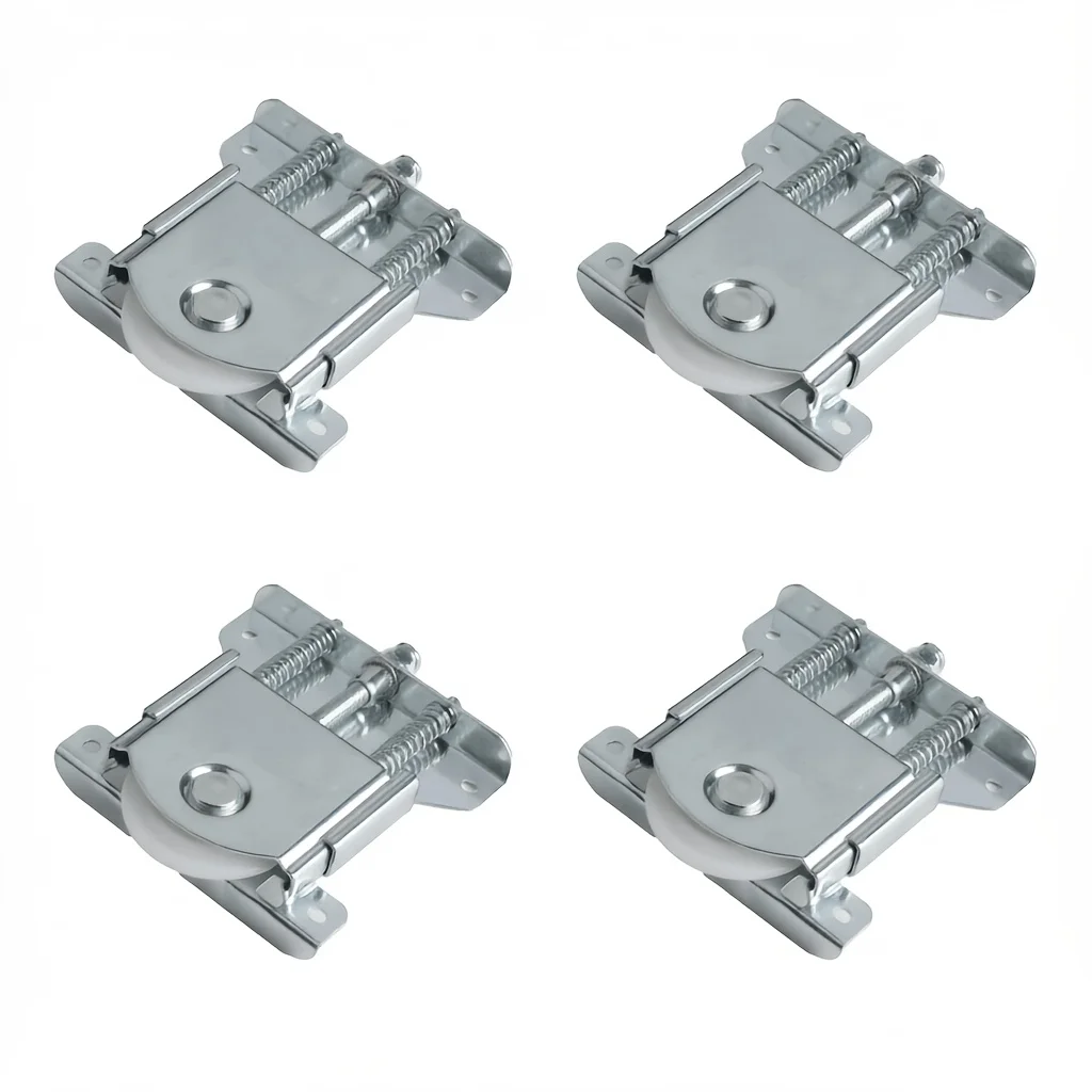 4pcs Wardrobe Sliding Door Top Bottom Moving Wheel Hanging Pulley Wheel Door Furniture Cabinet Door Roller Track Accessories