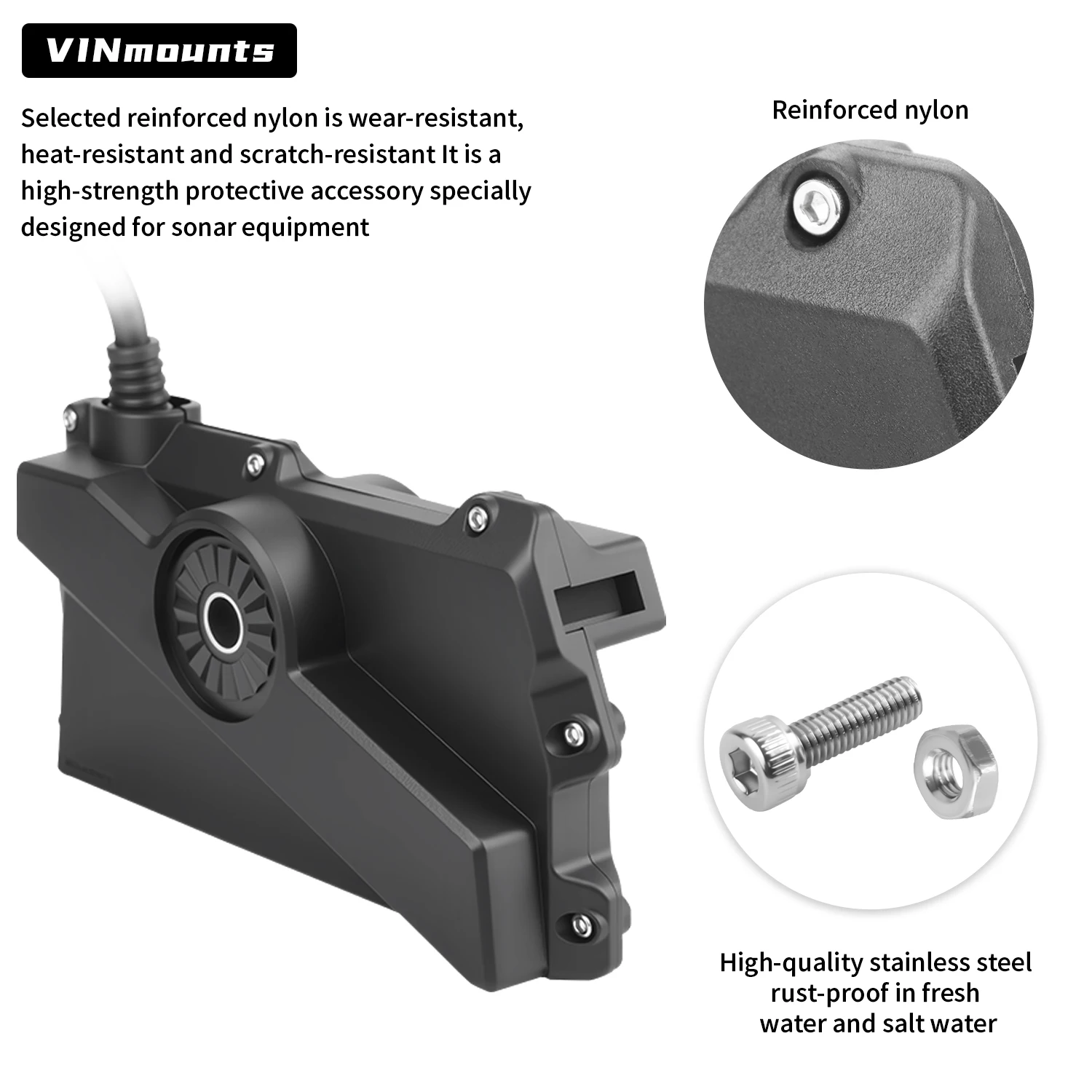 VINmounts Protective Cover for Garmin LVS32/34 LiveScope Sonar Transducer Durable Anti-Collision Shield Boat Fishing Accessories