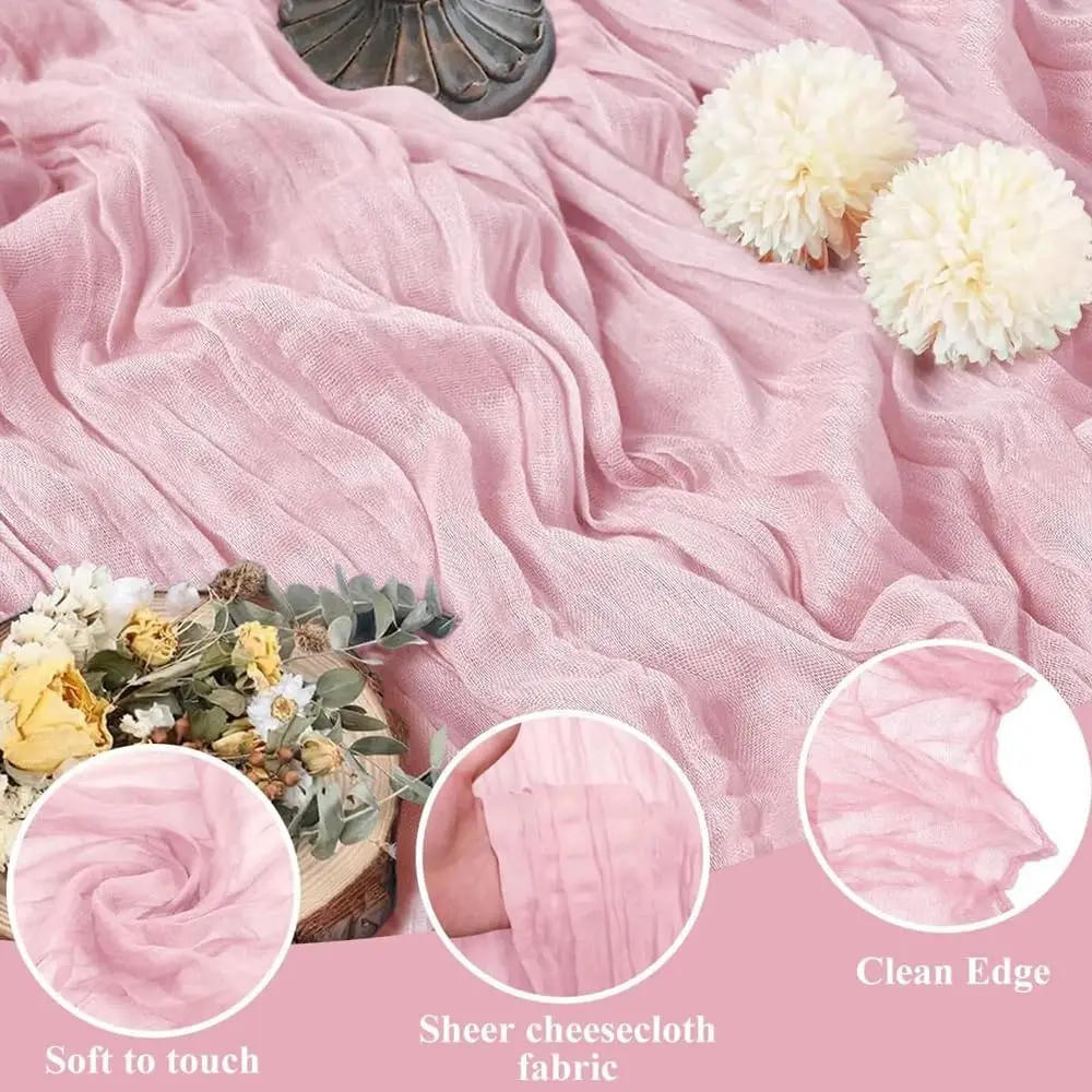 الوردي بوهو القماش القطني الجدول عداء شبه شير الشاش النسيج الطفل الوردي الجدول عداء الزفاف حفلة عيد ميلاد استحمام الطفل زينة