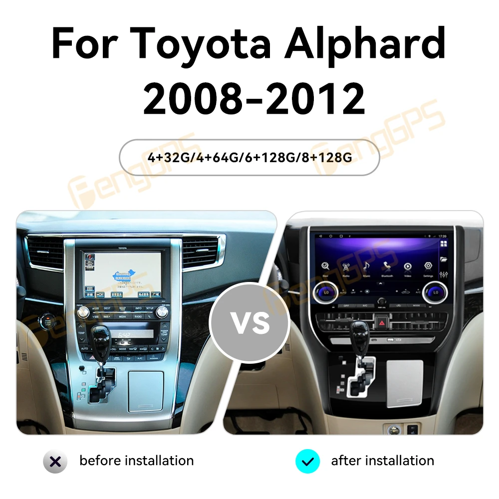 Touch Screen Car Radio For Toyota Alphard 2008-2012 Android GPS Automotive Multimedia Auto Radio Stereo Receiver Head Unit