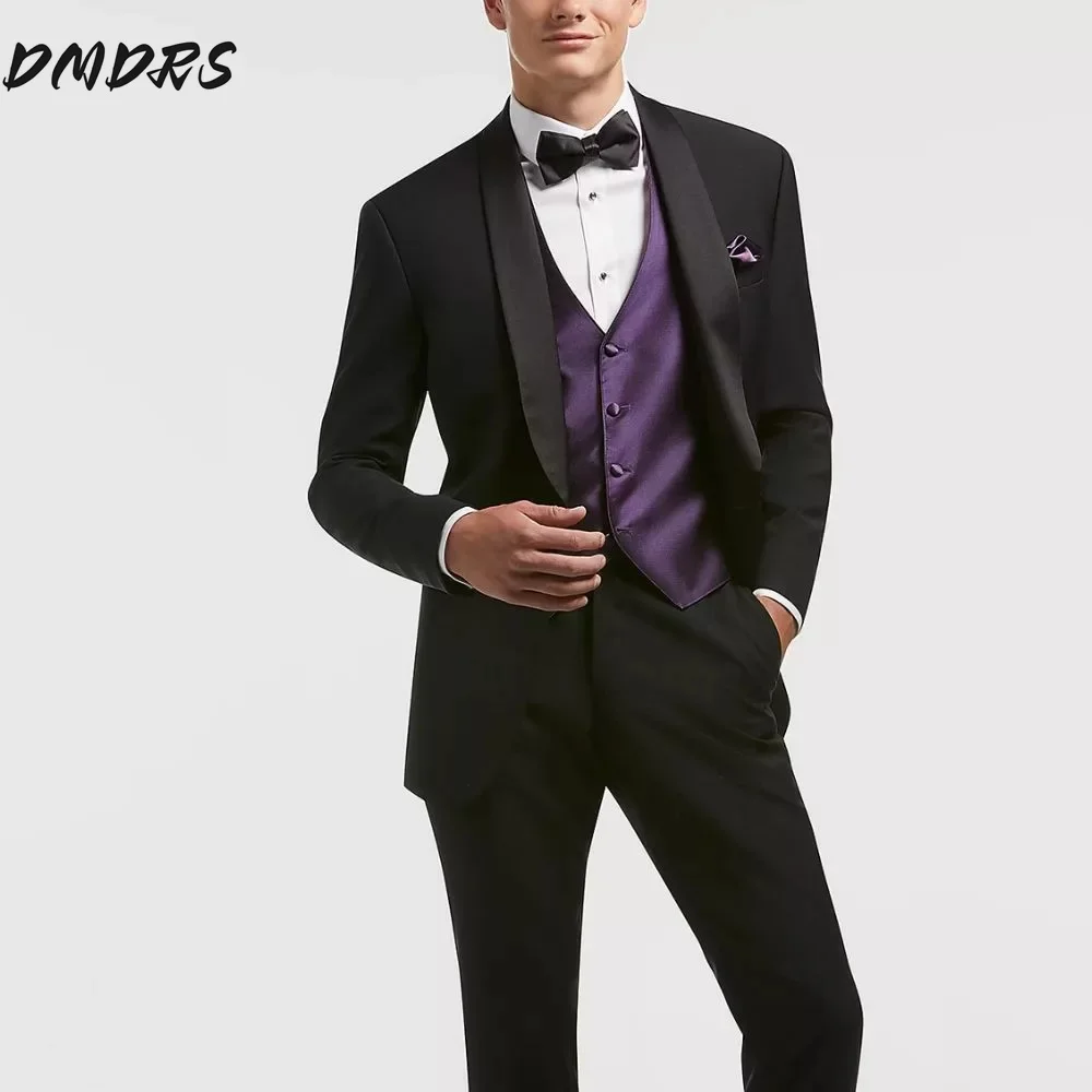 

Popular Colorblock Prom Suit 3PCS 2025 Classic Single Breasted Suit For Groomsmen Including Jacket Pants Suit Customized