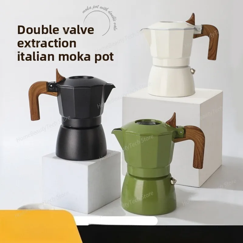 100ml Double Valve Coffee Pot Espresso Extraction Kettle Moka Pot Outdoor Brewing High Temperature Coffee Accessories Durable