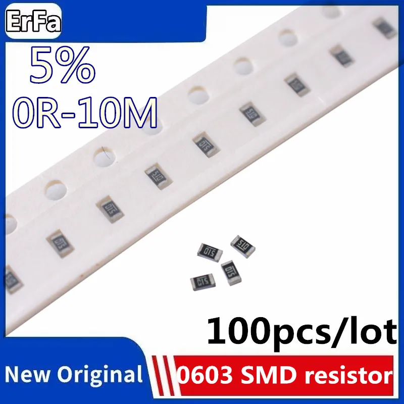 

100 шт. 0603 SMD 1/10 Вт чиповый резистор 0R ~ 10M Ом 0 10R 22R 33R 100R 220R 330R 470R 1K 5% K 10K 47K 4,7 K 0 10 100 100 330 Ом