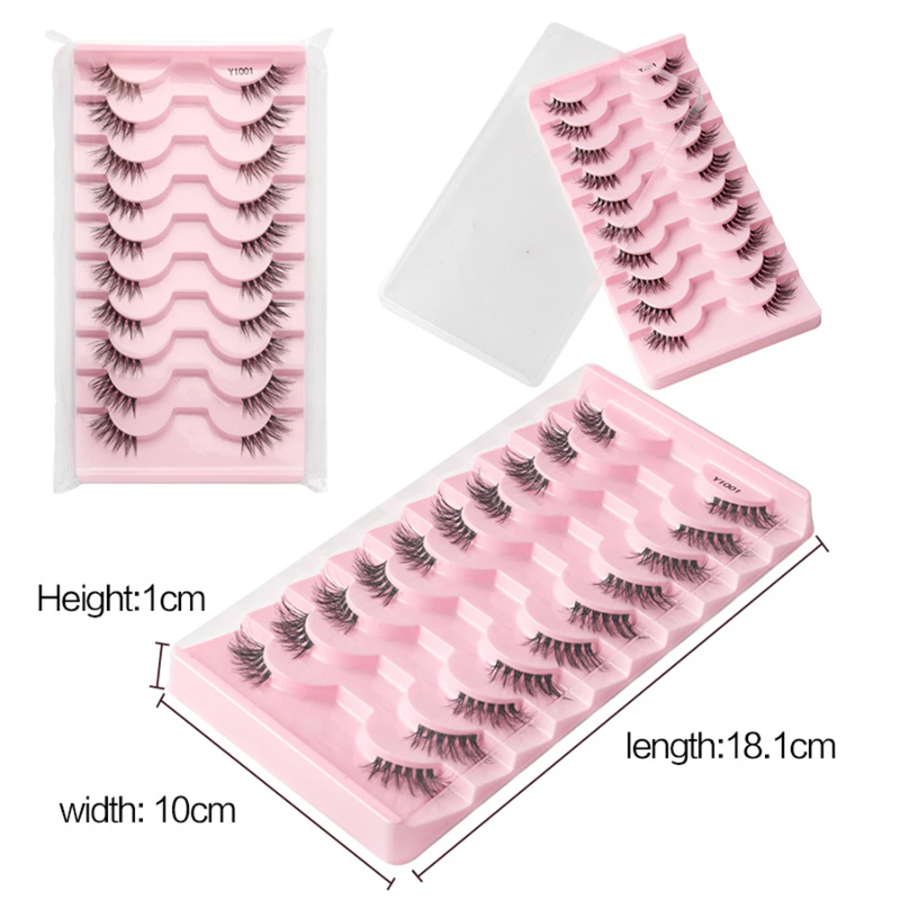 1/2 pz YSDONatural mezza estensione ciglia fatte a mano 3D visone ciglia trucco drammatico visone ciglia finte ciglia finte Cilios