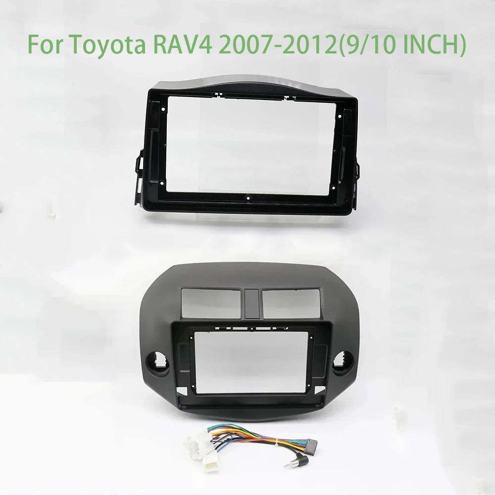 Para Toyota RAV4 2007-2012 2Din 9/10,1 pulgadas marco de DVD para coche adaptador de montaje de Audio Kits de molduras de tablero Panel Facia reproductor de Radio doble Din