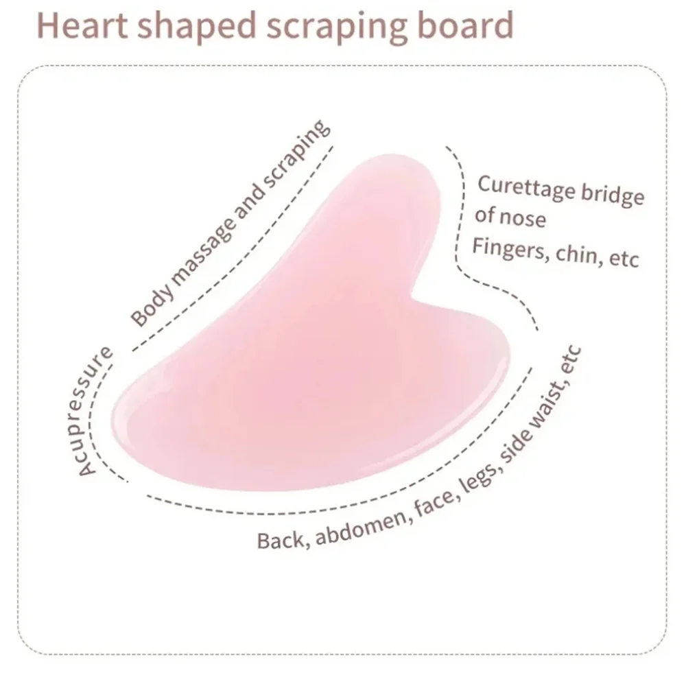 Dual Size Facial Massage Kit Double End Roller Heart Shape Gua Sha Board Skin Lifting Puffiness Reducing Home Spa Beauty Tool