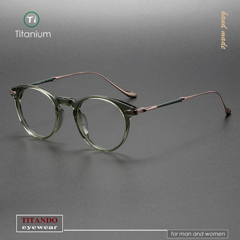 

Japanese Retro Boston Pear-Shaped Frame Titanium and Celluloid Optical eyeglasses for Men and Women Matsuda Same Style M2056