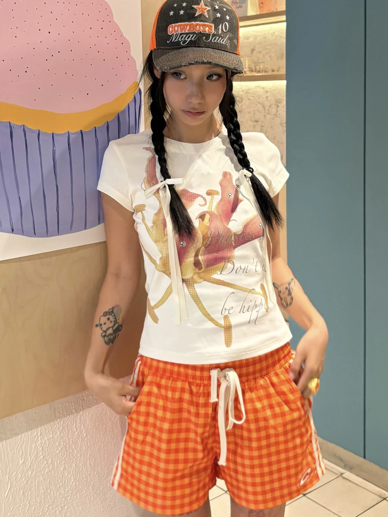 

Футболки American Sle, цветные клетчатые свободные повседневные мужские и женские летние орты, универсальные футболки длиной четверти, парные орты