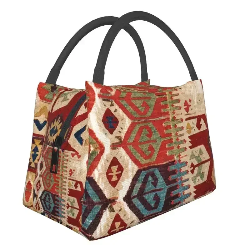 

Aksaray Tribal Antique Print Insulated Lunch Bags for Women Leakproof Vintage Bohemian Ethnic Art Lunch Tote