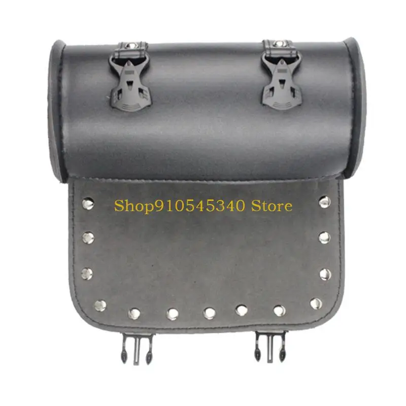U2JA Rear for Seat Bag Black Multifunctional Motorcycle Leather Pocket for Moto Lover