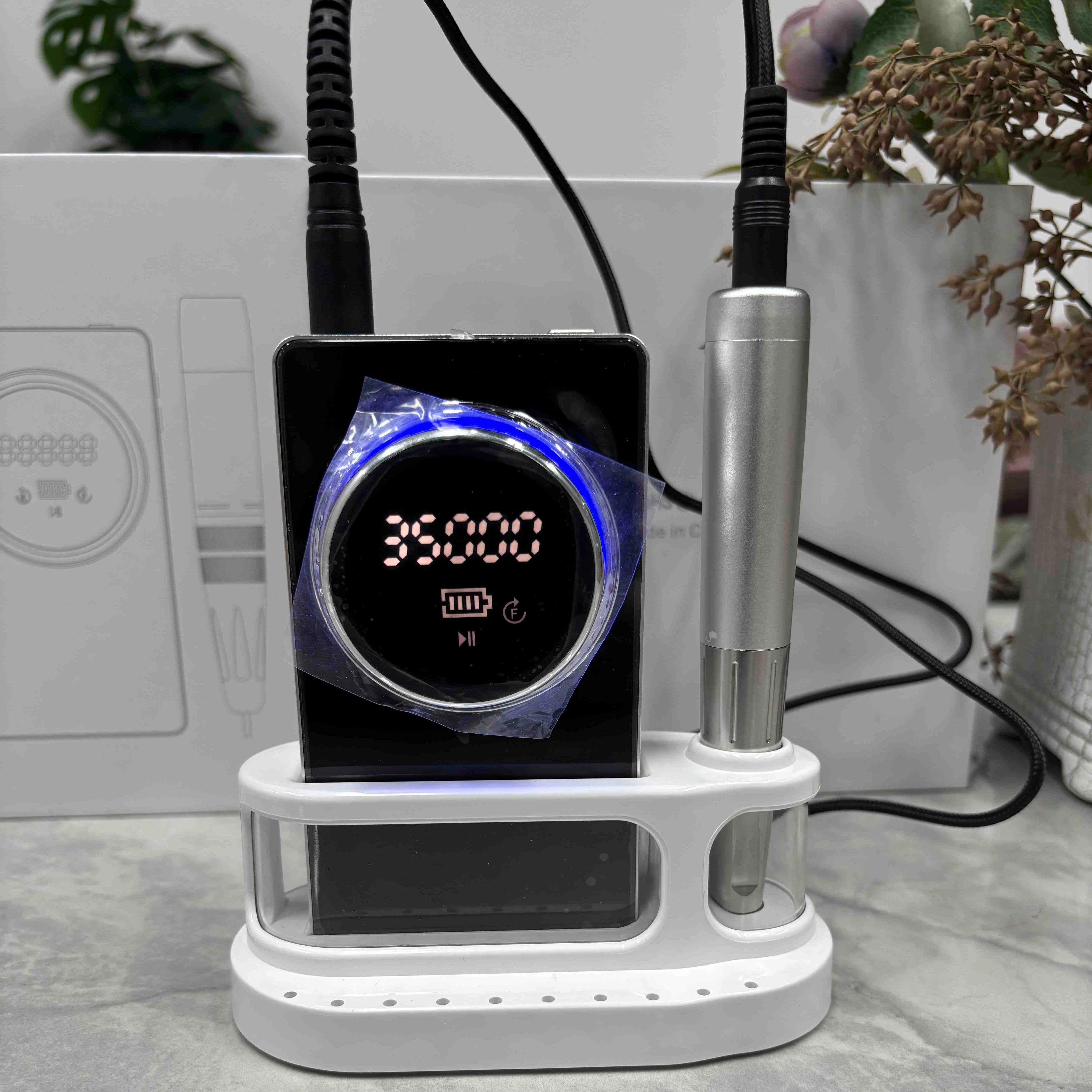 

Professional Portable Cordless Electric Nail Drill Machine 35000RPM Hollow Cup Handpiece Strong Rechargeable Nail Drill