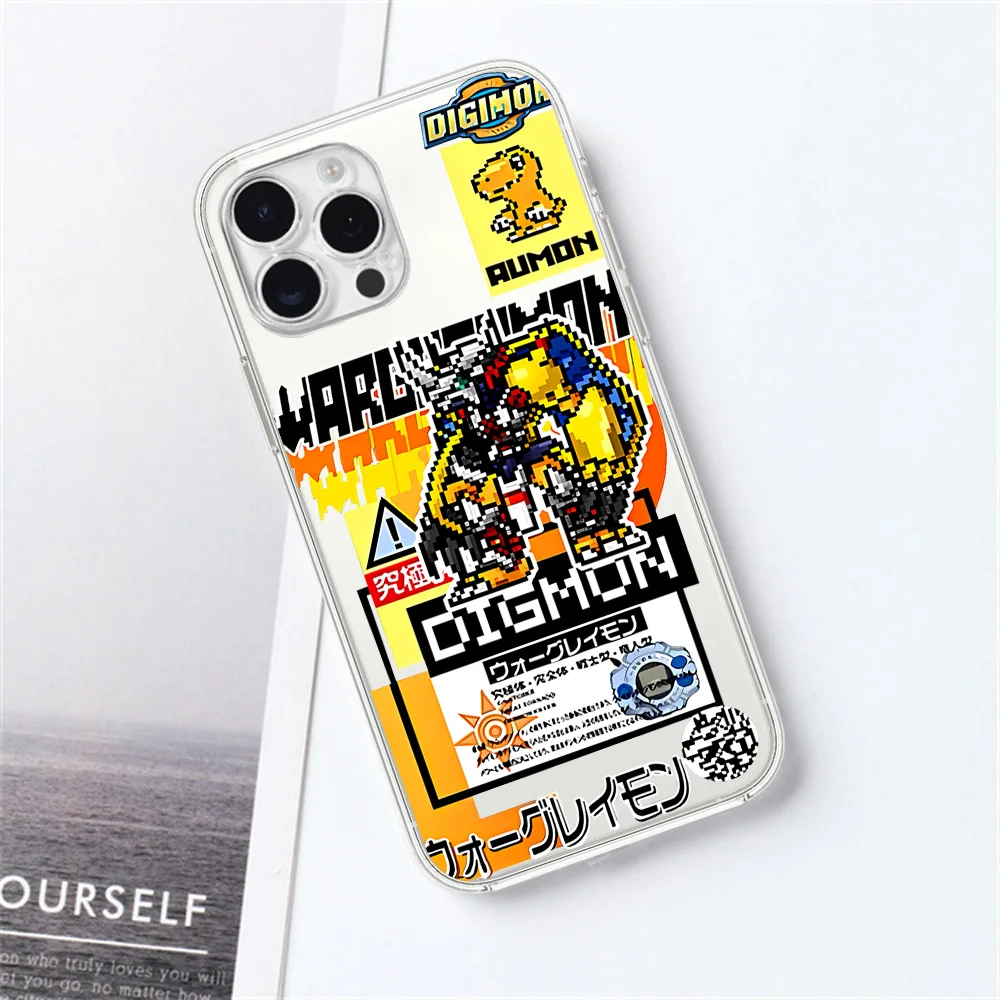 Cartoon D-Digimons For Samsung Galaxy S23 S22 Ultra Plus Note 20 Ultra10 Plus A71 70 A52 Transparent Phone Case