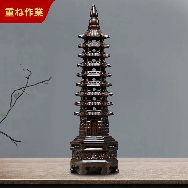 

Декоративная башня из черного эбенового дерева с резьбой, 3-слойная, в стиле фэн-шуй, 9-слойная, 13-слойная башня