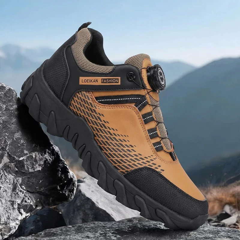 Herren-Freizeitschuhe mit Drehknopf, Mesh-Einsatz, rutschfeste, verschleißfeste dicke Sohle, Sneakers für den täglichen Stadtverkehr. – Detail 2