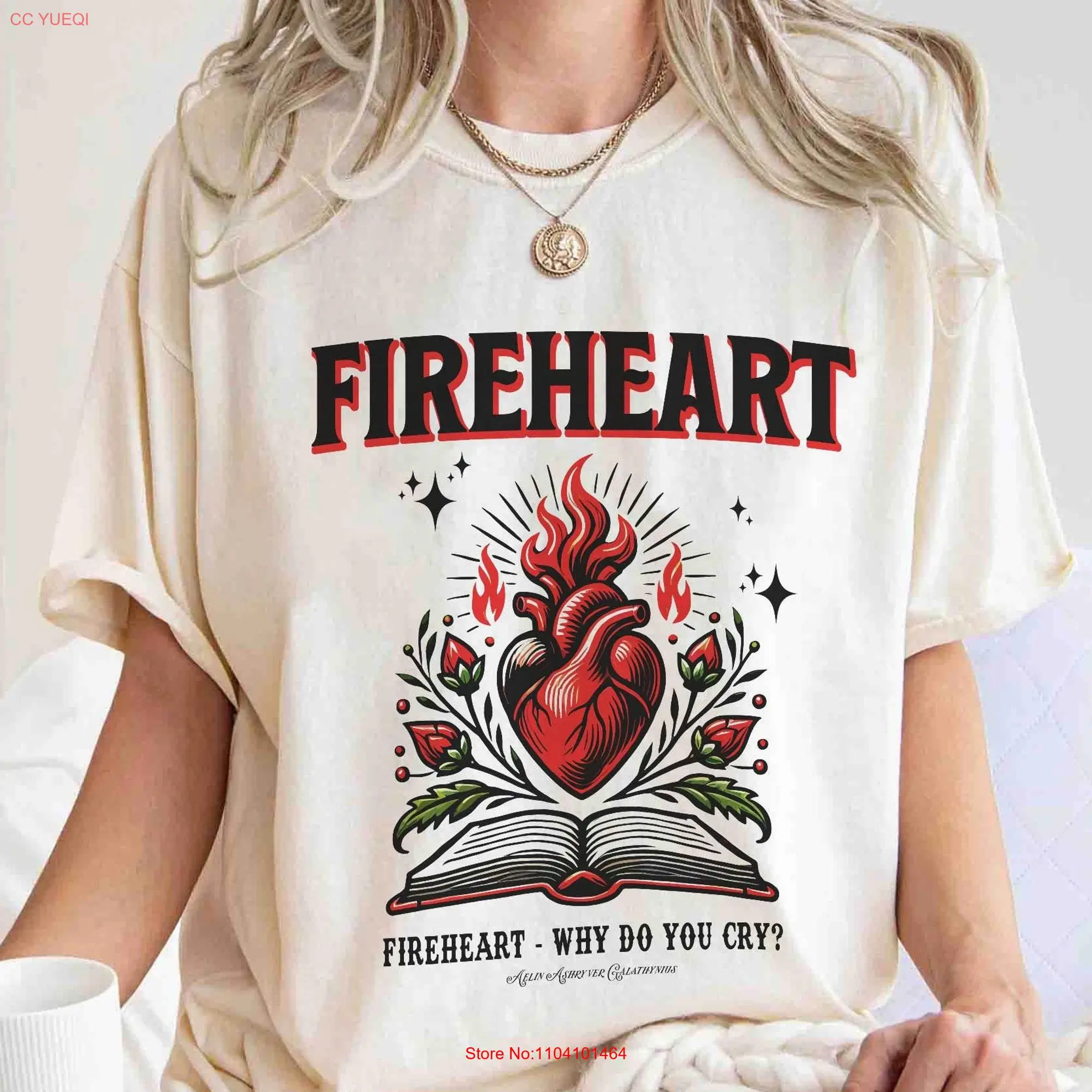 Fire heart Comfort Colors T Shirt To Whatever End SJM quotes Throne of Glass You do not yield tee long or short sleeves