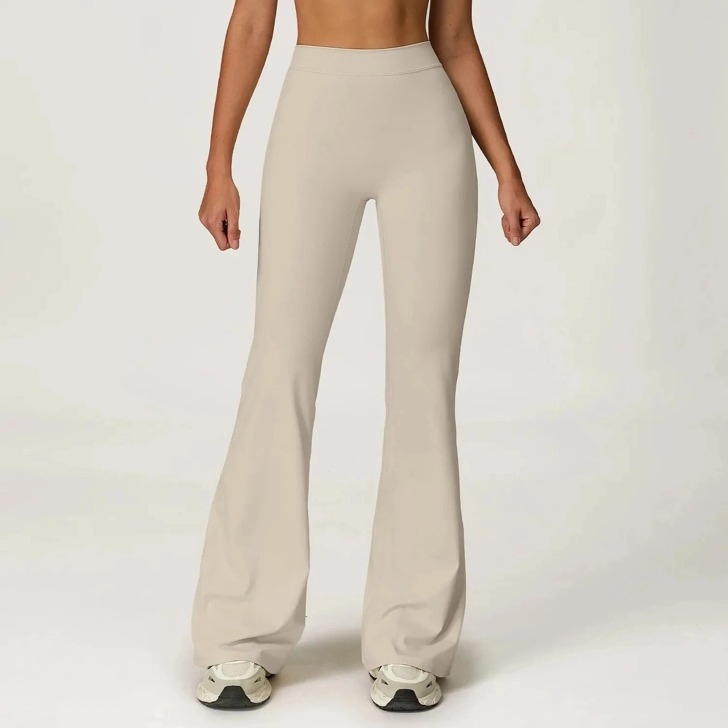 Women Gym Fitness Bell-bottoms High Elastic Yoga Leggings High Waist Wide Leg Sports Pants Female Running  Workout Flared Pants