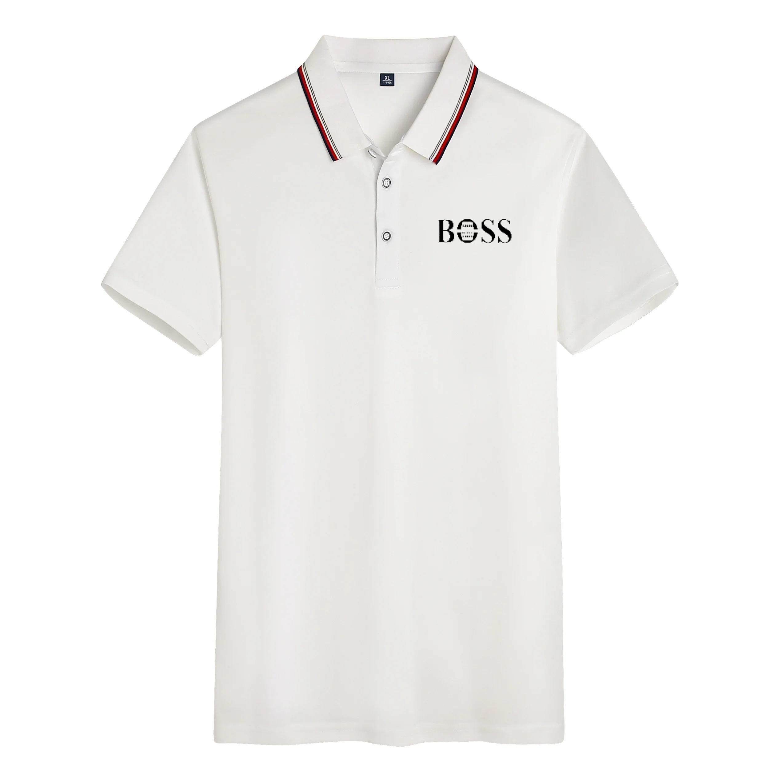 

New men's printed business casual short-sleeved Polo shirt, fashionable short-sleeved comfortable and breathable top