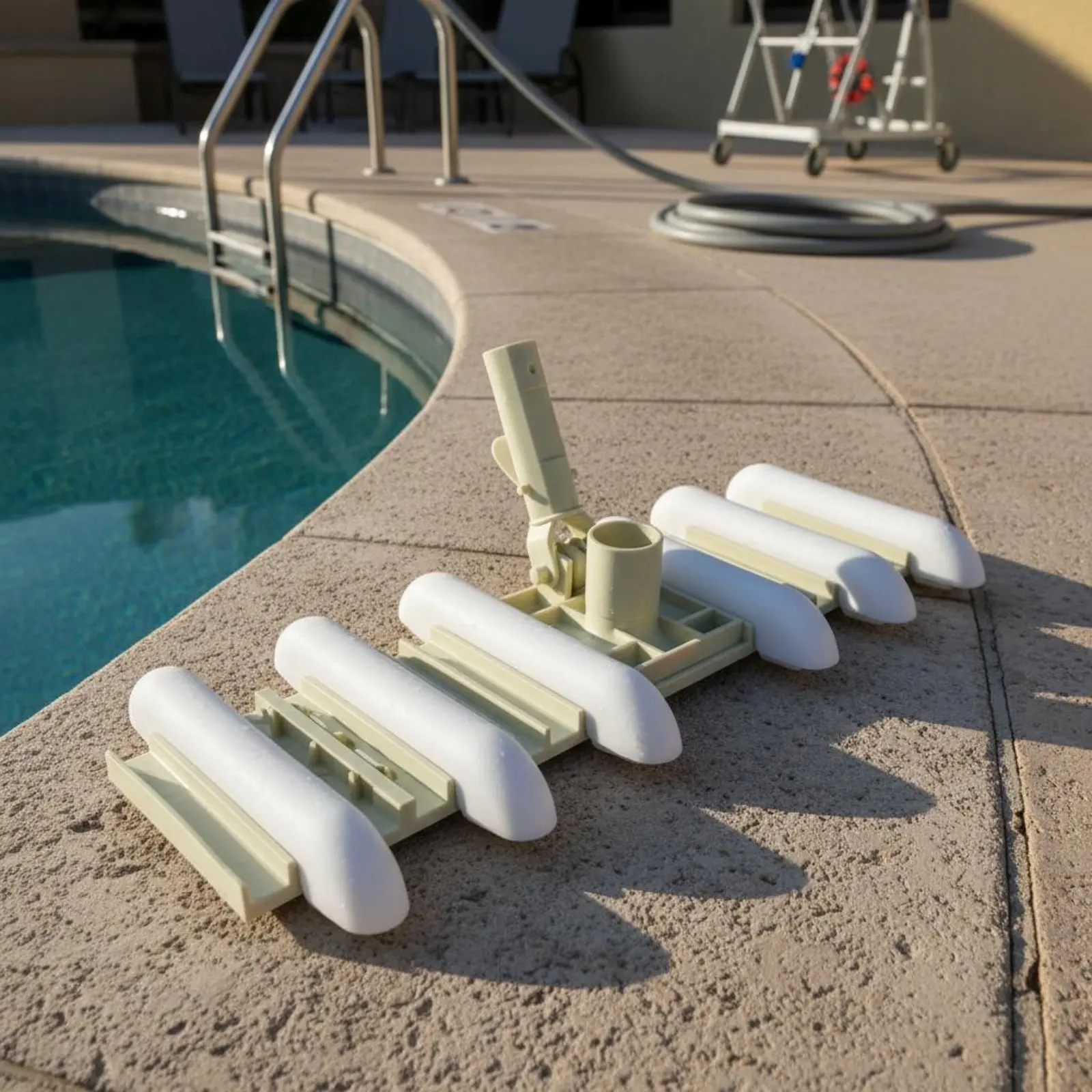 

Pool Vacuum Head with Brush Easy Glide Wide Pool Vacuum Head Safe on Vinyl Lined Pools