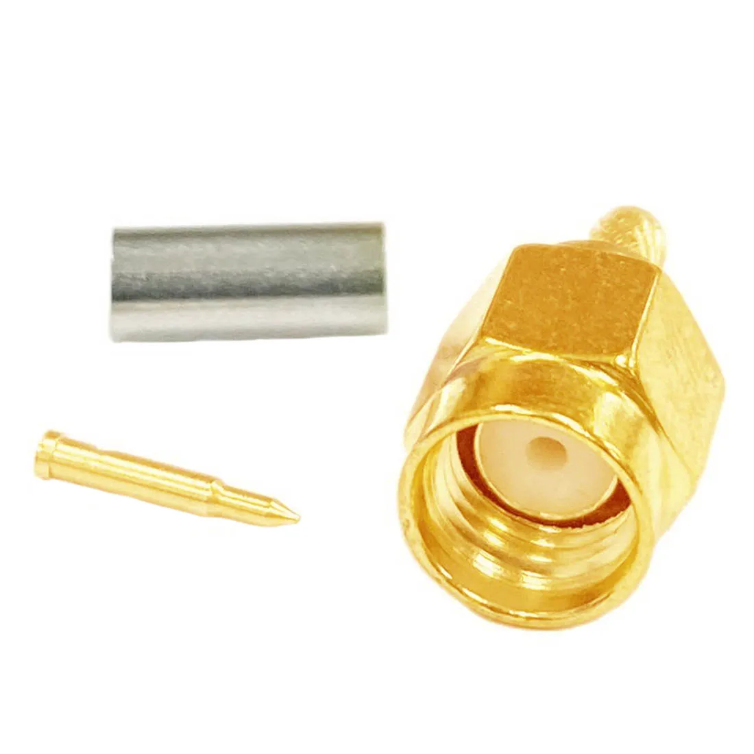 1pc New SMA  Male Plug RF Coax Connector Crimp for RG316 RG174 Cable Straight Goldplated  Wire Terminal Wholesale Fast Ship