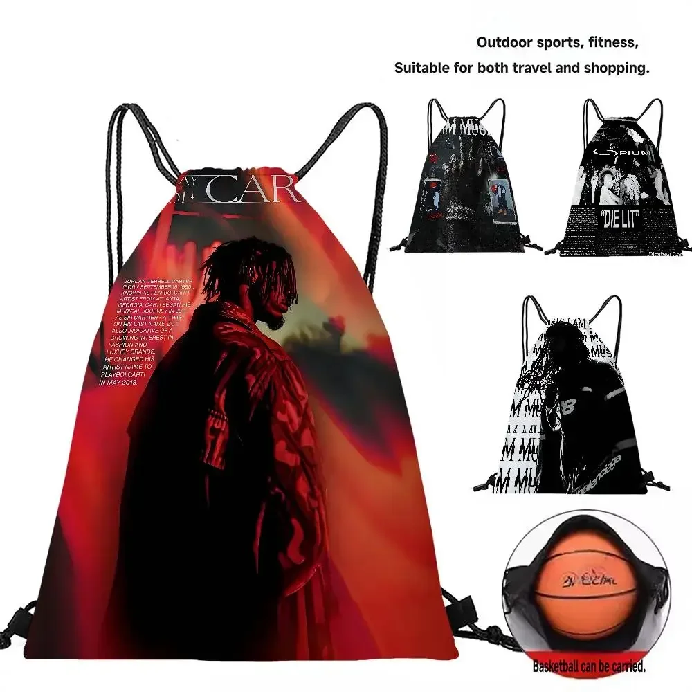 O-Opium Rap Playboi Carti 1 Piece Drawstring Bag Backpack, Adjustable Drawstring Backpack, Storage Bag, Drawstring Pocket