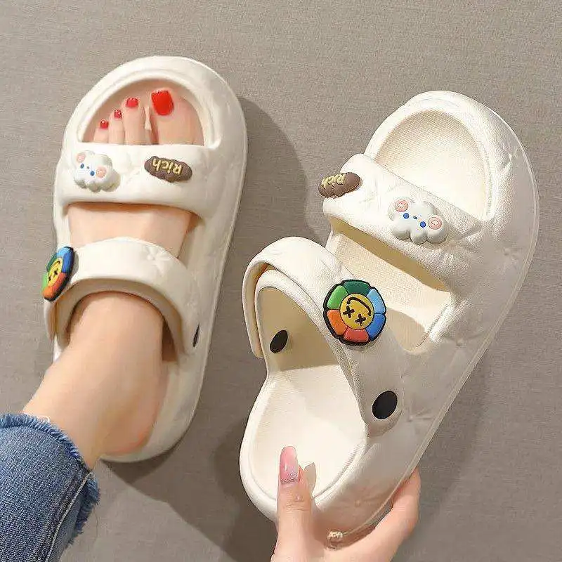 Girls super soft sole Cartoon Summer Couple Slides Lithe Comfort Sandals Women Casual Slippers Ladies' Home outdoor Flip Flops