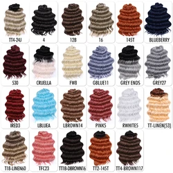 Synthetic Twist Crochet Curly Hair 16 Inch Deep Wave Braid Hair Ombre Pink Blonde Brown Water Wave Braiding Hair Extensions