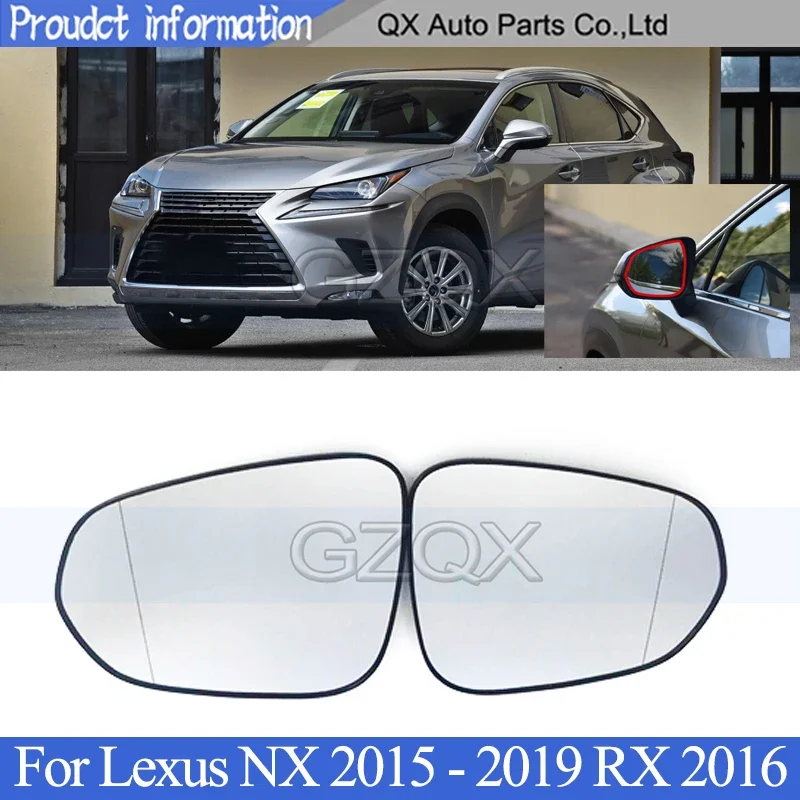 

CAPQX Rearview Mirror Glass Lens For Lexus NX 200 200T 300h 2015-2019 RX 2016 Side Mirror With blind spot light with Heating