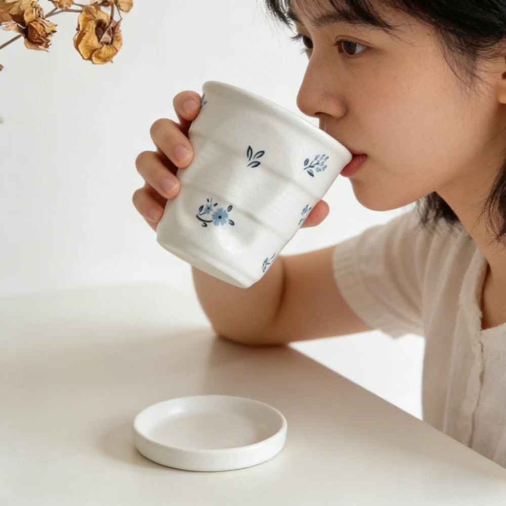 Ins Retro Style, High-appearance-level Ceramic Irregular Hand-held Coffee Latte Cups, Household Water Cup, Japanese Tea Mug