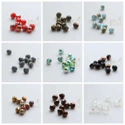 10 Pieces Czech Aged Fire Polished Glass Faceted Round Beads - Varies Colors - 4mm (BONMIXI)