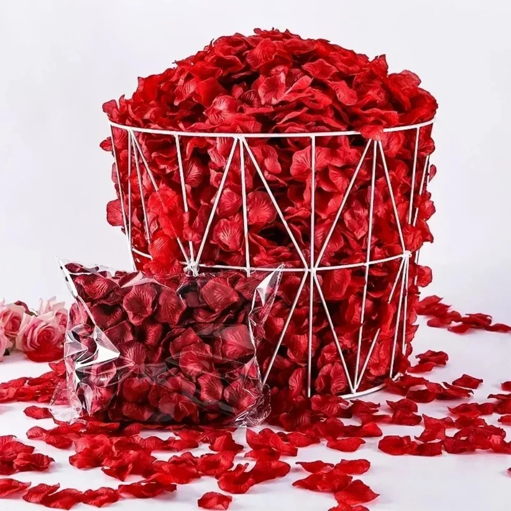 500/100pcs Artificial Fake Rose Petals Red Colorful Simulation Silk Roses Petal for Valentines Day Wedding Party Romantic Decor