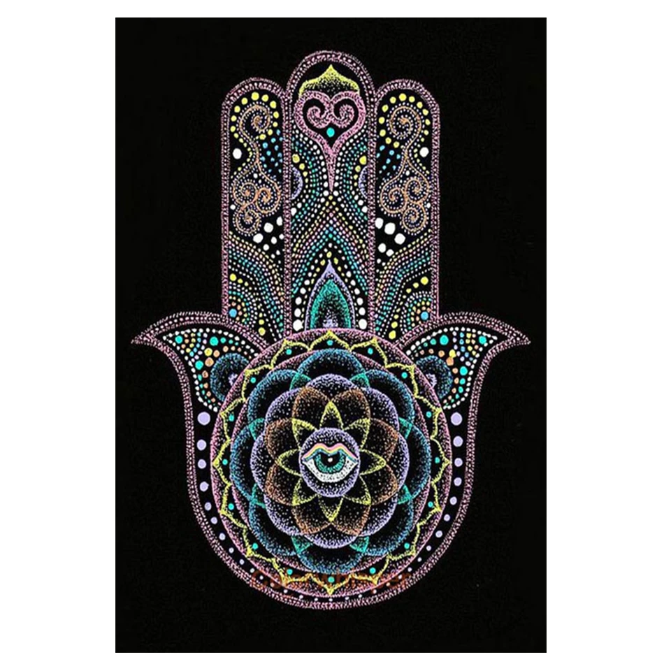 Hamsa hand Art Diamond Painting Mandala DIY Full Drill Diamond Mosaic Embroidery Religion Picture Of Rhinestone Home Decor