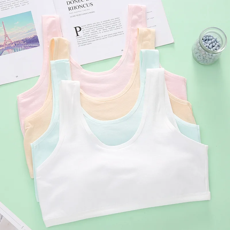 New Cotton Growing Children's Underwear Student Bra Big Kids Girls Student Girls Bra Small Vest Primary School Bra Lingerie
