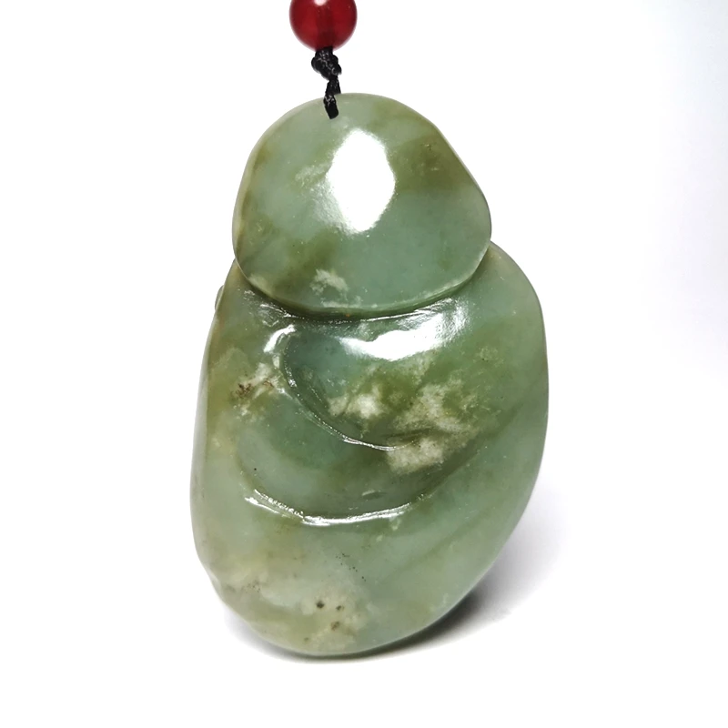 YIZHU CULTUER ART Size 7.2×4.5×2.2cm Old Chinese Hetian Jade Maitreya Buddha Statue Pendant Gift Collection