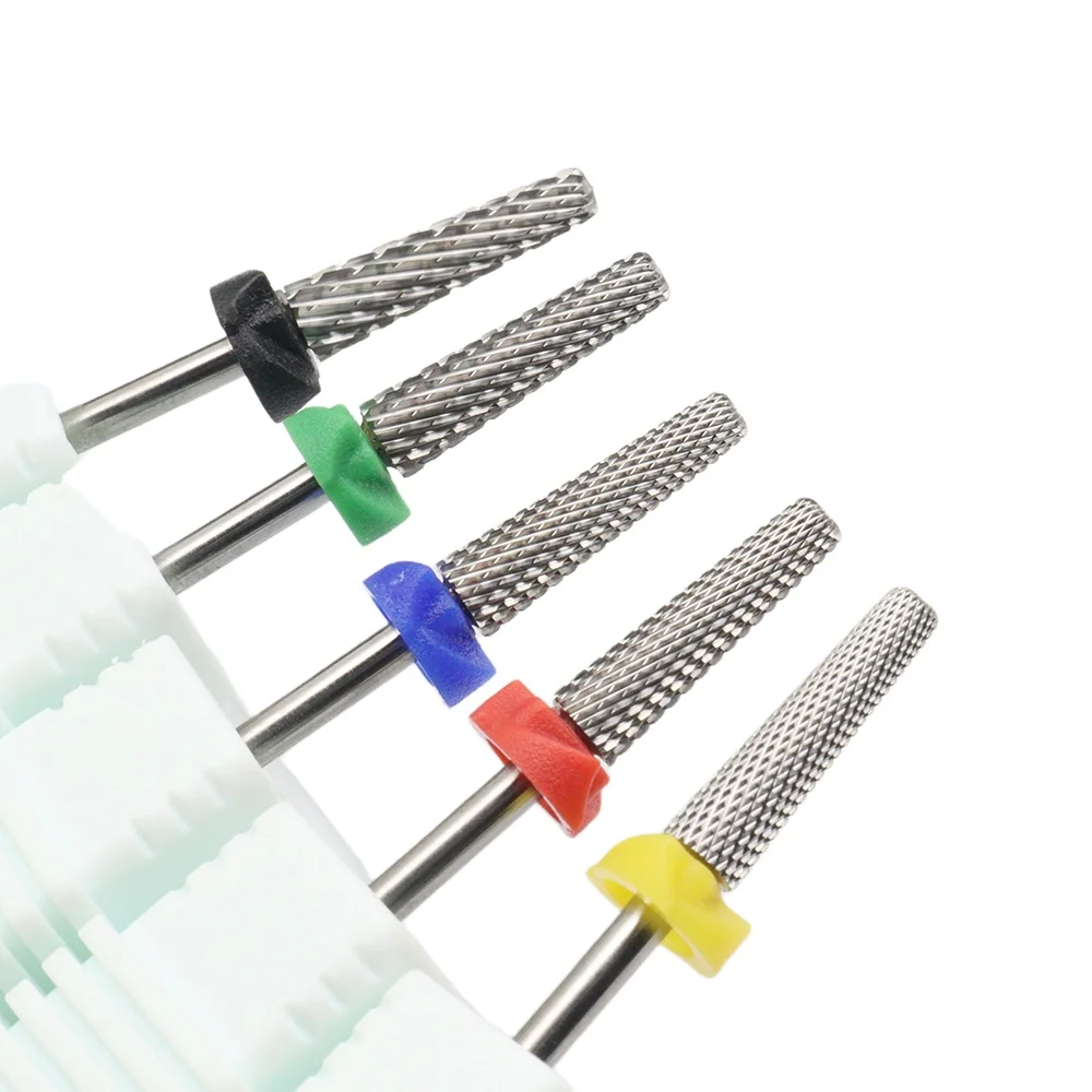 1Pcs Lange Mini 5-in-1 Professionelle Wolfram Hartmetall Nagel Bohrer Bits, Unscented, konische Fräser Für Gel Acryl Entfernung,