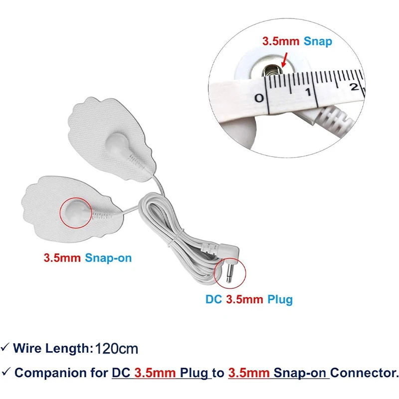 2/4-Way 2.5mm Pin Connectors Lead Wires for Electronic Muscle Stimulator TENS Unit Massage for Body Electrode Pads Connection